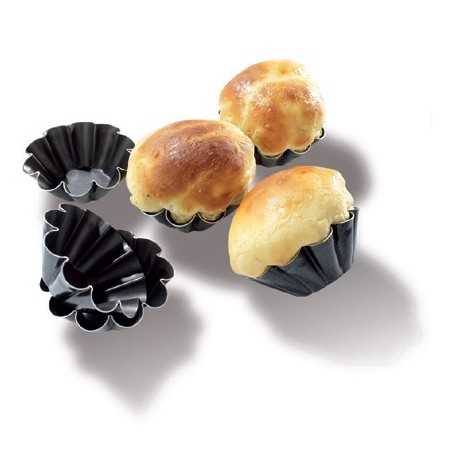 Matfer Bourgeat Brioche Non-Stick Mold 3 1/8" Diam. 10 Flutes - Pack of 12