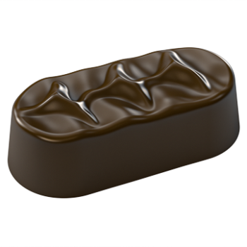 Polycarbonate Wavy Ripple Top Chocolate Snack Bar Mold - 60 mm x 29 mm x 19 mm - 26gr - 20 cavity