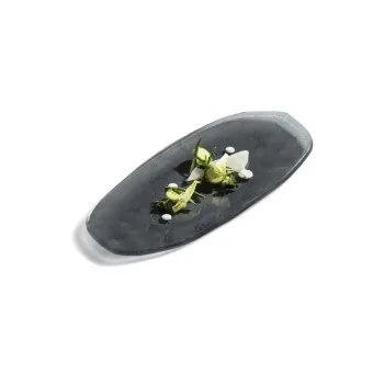Pordamsa XGLAS-018 Pordamsa Wave Glass Oval Tray 28 x 13 cm