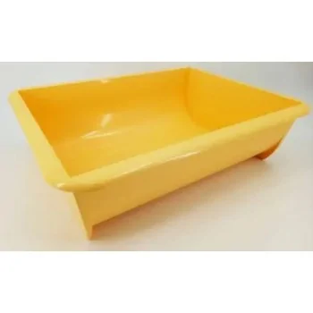 Plastic Rectangular Dough Container - 20 Liters - Rounded Corners Inside - Fit 40 cm wide Pastry Cart - Yellow