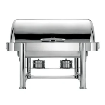 Worthy, Noble & Kent Oblong Stackable Roll Top Chafing Dish L 27" W 22" H 19" - 8 1/2 Qt -