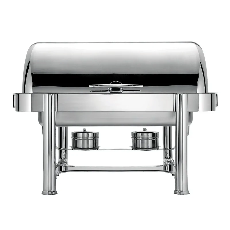 Worthy, Noble & Kent Oblong Stackable Roll Top Chafing Dish L 27" W 22" H 19" - 8 1/2 Qt -