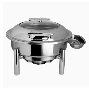 Creations Round Chafing Dish And Stand - L 18 3/4" W 16 3/4" H 12" - 2 gal