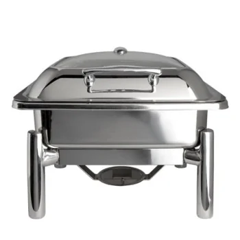 Creations Square Chafing Dish And Stand - L 17 3/4" W 15 1/2" H 12 1/4" - 6 qt