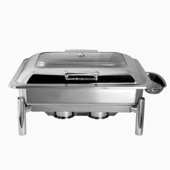 Creations Rectangular Chafing Dish And Stand - L 22 1/2" W 17" H 11 3/4" - 8 qt