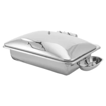 Walco Walco Idol Induction - Hinged Rectangle Chafer Body W/Metal Lid L 23 3/4" W 18 1/2" H 10 1/2" - 8 Qt -