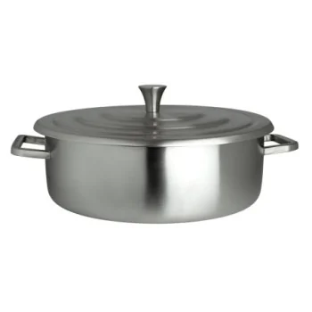 Creations Chafer Round Brushed Stainless L 15" W 12 1/2" H 5" - 4 Qt -