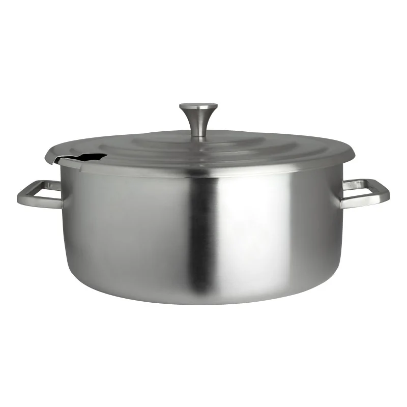 Creations Chafer Round Soup Brushed Stainless L 15" W 12 1/2" H 5 1/4" - 5 1/2 Qt -