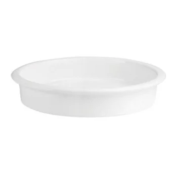 Hall Round Ceramic Food Chafing Dish L 15 1/8" H 2 3/4" - 5 1/2 Qt - Bright White