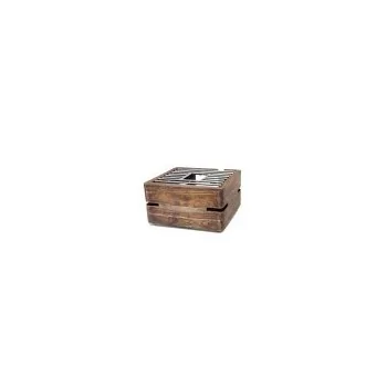 D.W.Haber Fusion Buffet Ash Grey Teak Square Riser L W 11" H 6"
