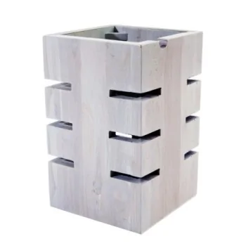D.W.Haber Fusion Buffet Grey Wash Teak Square Riser L W 6" H 12"