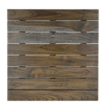 D.W.Haber Ash Grey Teak Wood Square Tile L W 14"