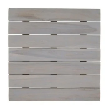 D.W.Haber Grey Wash Teak Wood Square Tile L W 12"