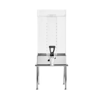 Creations Modern Square Juice Dispenser With Stainless Steel Stand L 10 1/2" W 8 1/2" H 20 3/8" - 8 Qt -