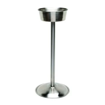 GenWare Satin Stainless Steel Wine Bucket Stand D 9 7/8" H 21 3/4"