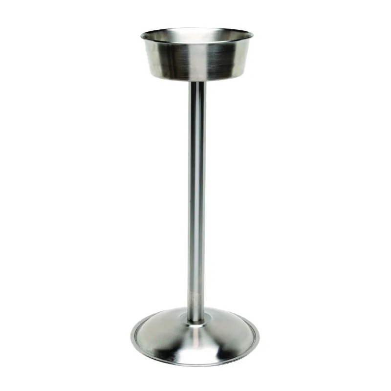 GenWare Satin Stainless Steel Wine Bucket Stand D 9 7/8" H 21 3/4"