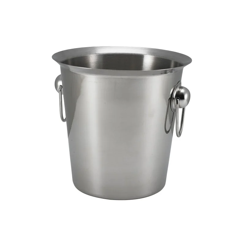 GenWare Stainless Steel Wine Bucket W/Ring Handles D 8" H 7 5/8"