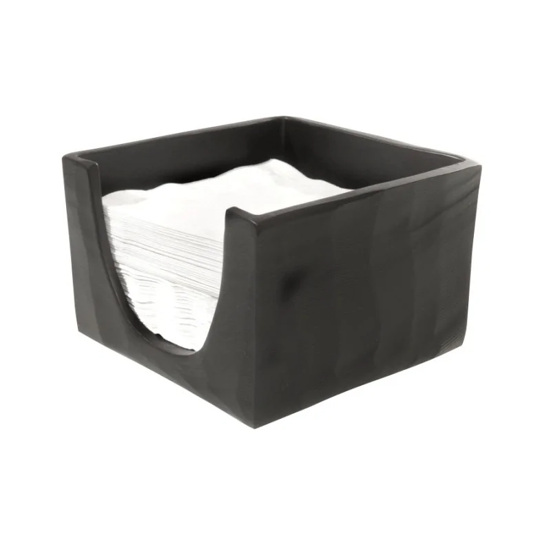 Kenny Mack Designs Carved Beverage Napkin Holder Espresso Resin L W 6" H 4"