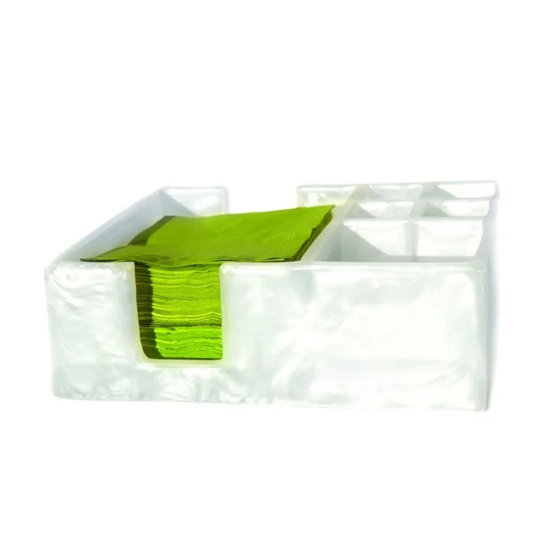 Kenny Mack Designs Carved Bar Napkin/Straw Holder Shell Resin L 10 1/4" W 6 1/2" H 4"