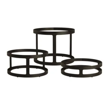 MyGlassStudio Display Risers Frames D 8 1/2" Set Of 3 In 3 Heights: H 6 5/8", 4 3/8", 2 3/8" L Mid Modern Bronze
