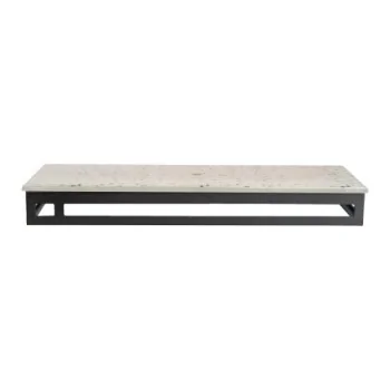 MyGlassStudio Rectangular Metal Stand L Mid Modern Black L 19 1/2" W 6 7/8" H 2 1/8"