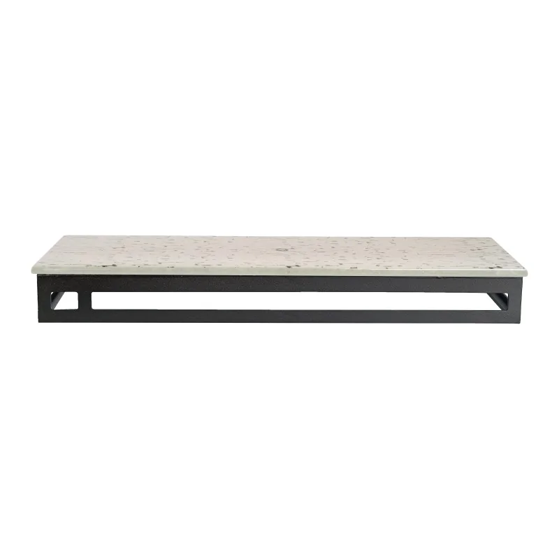 MyGlassStudio Rectangular Metal Stand L Mid Modern Black L 19 1/2" W 6 7/8" H 2 1/8"