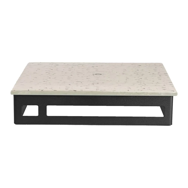 MyGlassStudio Square Metal Stand L Mid Modern Black L W 10 3/8" H 2 1/8"