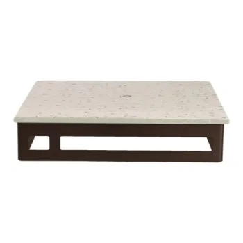MyGlassStudio Square Metal Stand L Mid Modern Bronze L W 10 3/8" H 2 1/8"