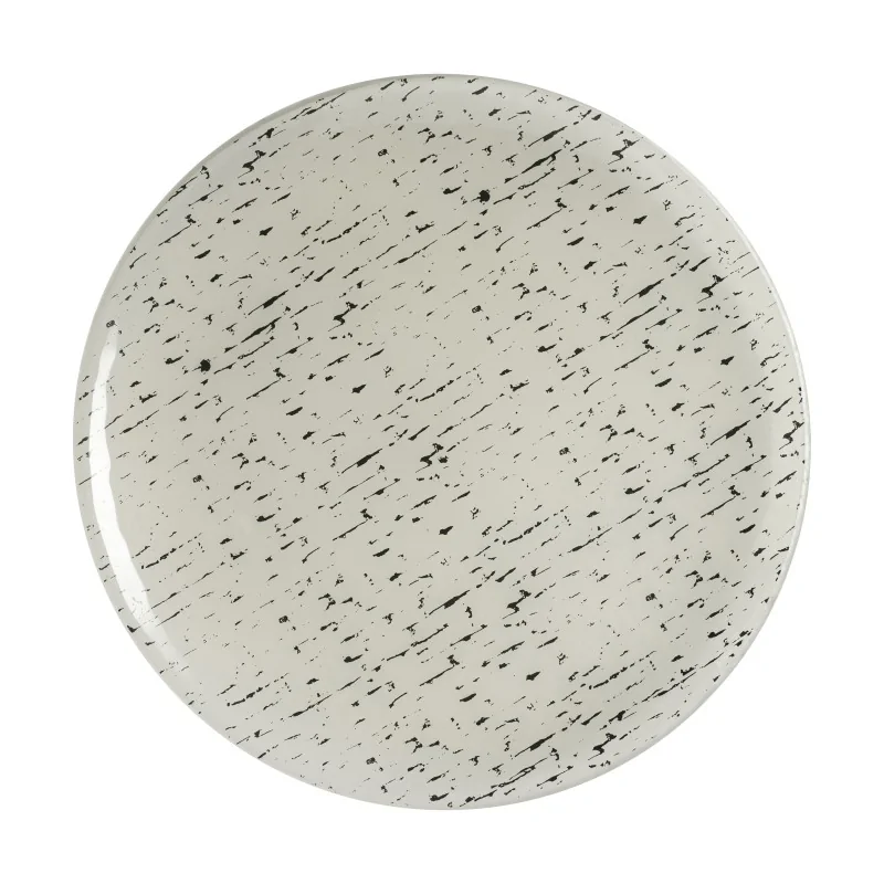 MyGlassStudio Serving Platter Mid Modern Cream/Dark Grey D 13" H 1"