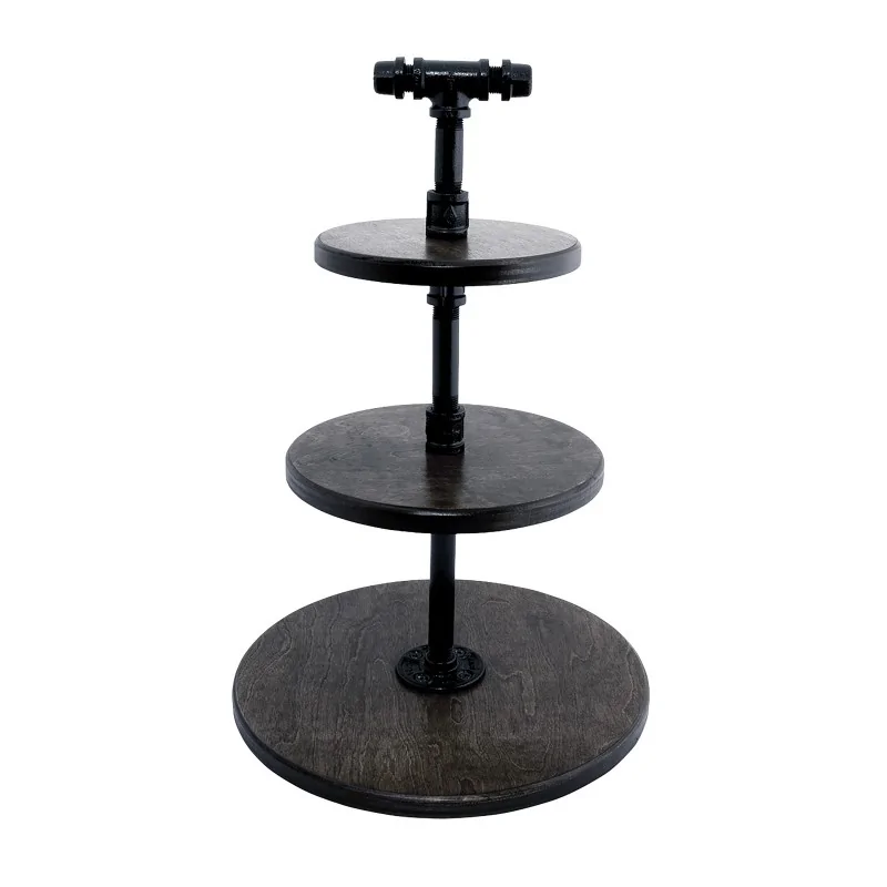 Creations 3-Tier Stand - 14", 10", 8" Platforms D 14" H 20 3/4" Ebony