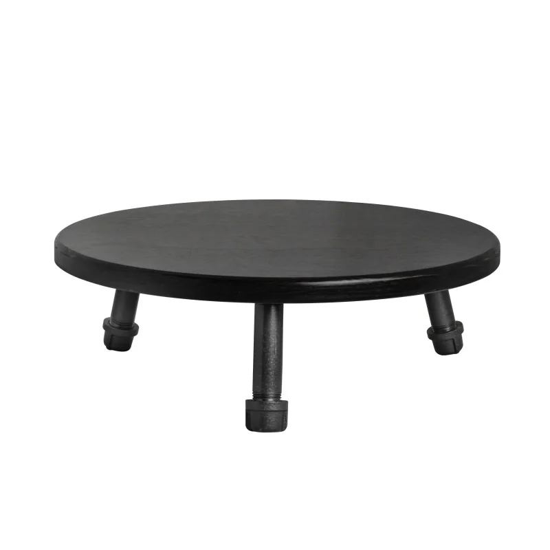 Creations Platform Stand With Pipe Legs D 14" H 4 3/4" Ebony