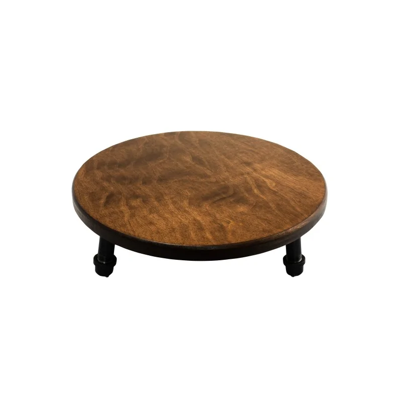 Creations Platform Stand With Pipe Legs D 14" H 4 3/4" Chestnut