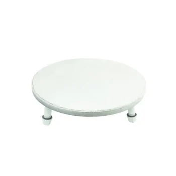 Creations Platform Stand With Pipe Legs D 14" H 4 3/4" Aged White