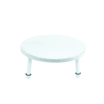 Creations Platform Stand With Pipe Legs D 14" H 6 3/4" Aged White