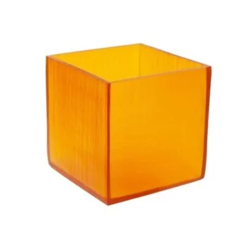 Kenny Mack Designs Carved Riser/Box Tangerine L W 8" H 8"