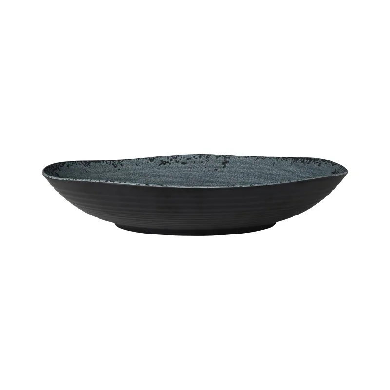 Creations Slate Medium Round Shallow Bowl D 11 3/4" H 2 5/8" - 2 5/8 Qt -