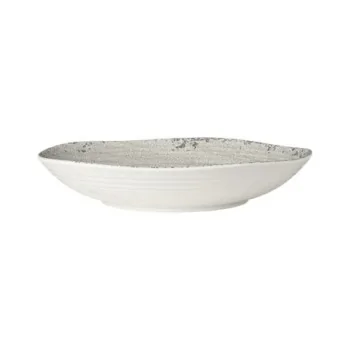 Creations Stone Medium Round Shallow Melamine Bowl D 11 3/4" H 2 5/8" - 2 5/8 Qt -
