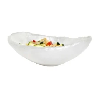 Kenny Mack Designs Resin Oval Bark Bowl - Shell - L 13" W 10" H 4" - 1 1/2 qt -