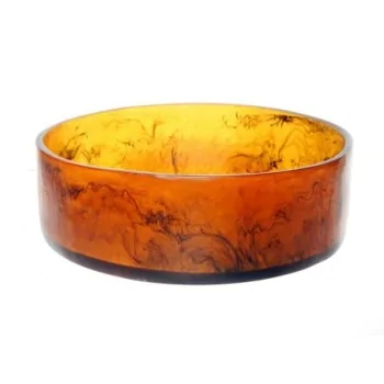 Kenny Mack Designs Resin Circle Bowl - Tortoise - D 13 1/2" H 4 1/2" - 1 3/4 gal -