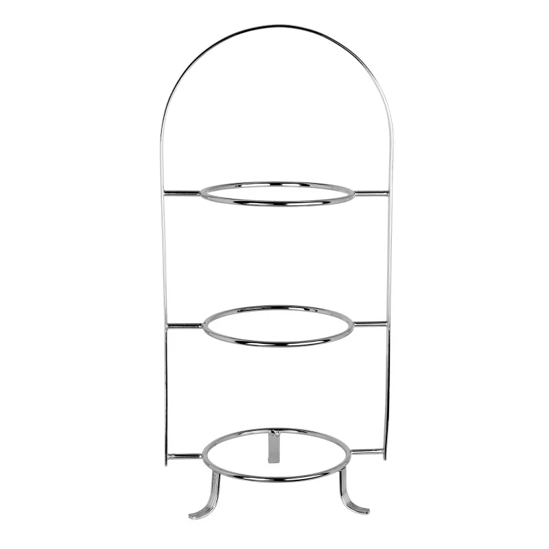 Steelite 3-Tier Tea Stand Large L 11 7/8" W 9 5/8" H 18 7/8" Stainless Steel Fits 8 3/4" Plates