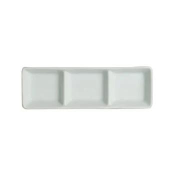 Varick DW A La Carte 3 Compartment Dish Rectangle 7 1/4'' x 2 3/8'' x 1'' (Each Well 3/4 Oz) A La Carte - Pack of 36
