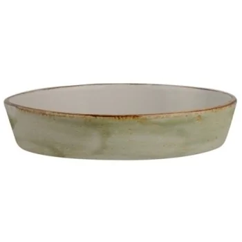 Steelite Performance Craft Green Oval Sole Dish 8 1/2'' x 5 1/2'' x 1 5/8'' (19 Oz) Craft Green - Pack of 12