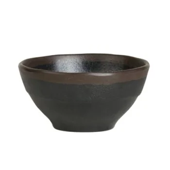 Delfin Melamine Grey Stone Bowl 4 3/8'' x 2 1/8'' (9 1/4 Oz) Grey Stone