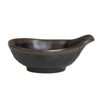 Delfin Melamine Grey Stone Bowl 5 7/8'' x 1 3/4'' (9 Oz) Grey Stone