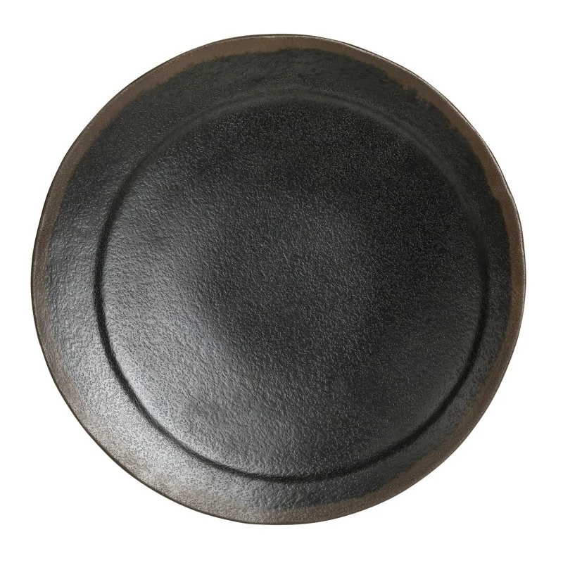 Delfin Melamine Grey Stone Plate Round 6 3/8'' Grey Stone