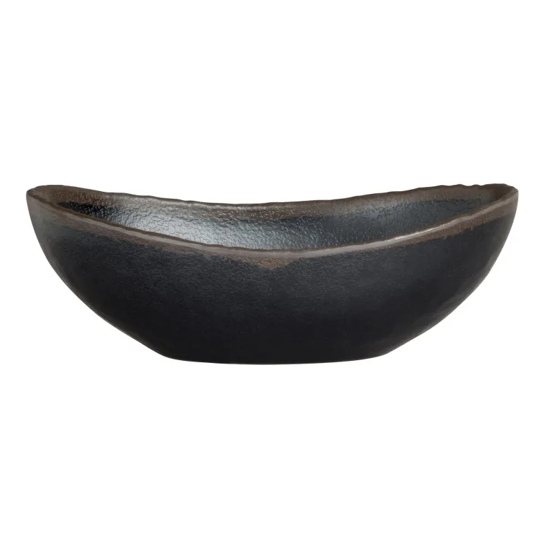 Delfin Melamine Grey Stone Bowl Medium Oval 8 1/2'' x 5 1/4'' x 3'' (25 Oz) Grey Stone Delfin Melamine Grey Stone Bowl Medium Oval 8 1/2'' x 5 1/4'' x 3'' (25 Oz) Grey Stone