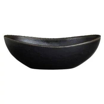 Delfin Melamine Grey Stone Bowl Large Oval 9 3/4'' x 5 3/4'' x 3 1/4'' (1 1/4 Qt) Grey Stone