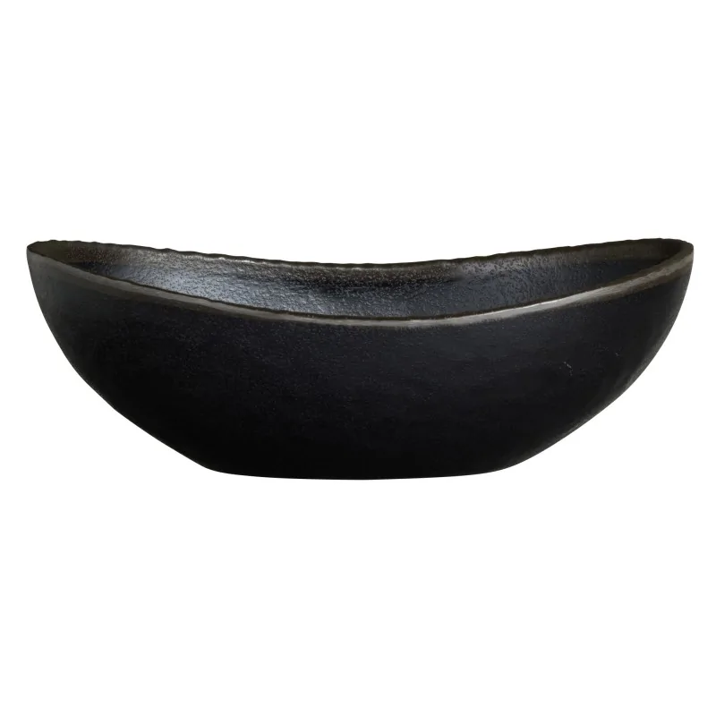 Delfin Melamine Grey Stone Bowl Large Oval 9 3/4'' x 5 3/4'' x 3 1/4'' (1 1/4 Qt) Grey Stone Delfin Melamine Grey Stone Bowl Large Oval 9 3/4'' x 5 3/4'' x 3 1/4'' (1 1/4 Qt) Grey Stone