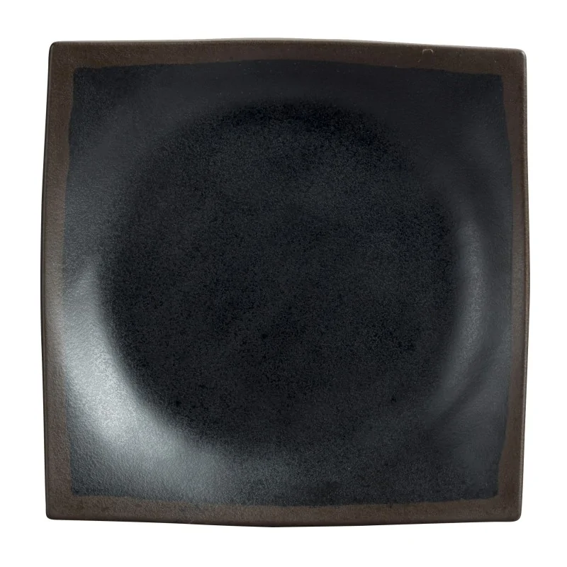 Delfin Melamine Grey Stone Plate Square 9 1/4'' Grey Stone Delfin Melamine Grey Stone Plate Square 9 1/4'' Grey Stone