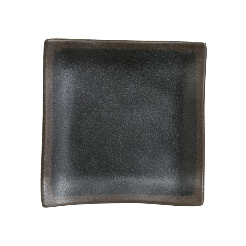 Delfin Melamine Grey Stone Plate Square 4'' x 4'' Grey Stone Delfin Melamine Grey Stone Plate Square 4'' x 4'' Grey Stone